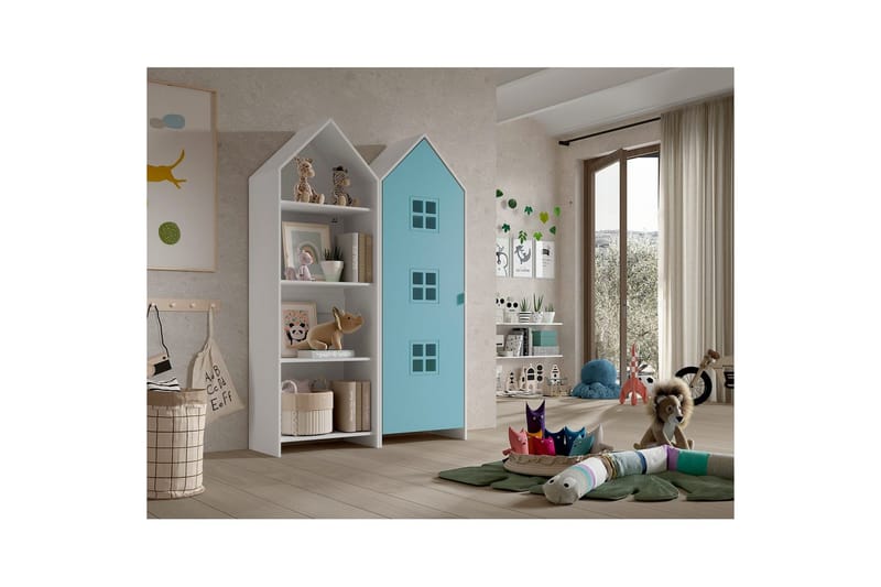 Skap Casami Brugge 2-delt med 1 Dør Blå - Blå - Oppbevaring - Klesoppbevaring - Garderober & garderobesystem - Garderobeskap & klesskap