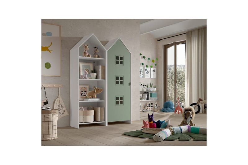 Skap Casami Brugge 2-delt med 1 Dør Grønn - Grønn - Oppbevaring - Klesoppbevaring - Garderober & garderobesystem - Garderobeskap & klesskap