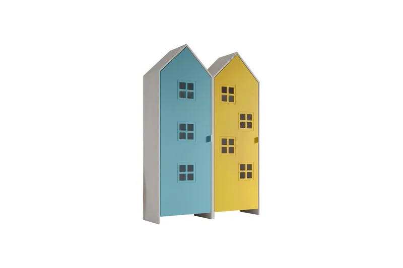 Skap Casami Brugge 2-delt med 2 Dører Gul/Blå - Gul/Blå - Oppbevaring - Klesoppbevaring - Garderober & garderobesystem - Garderobeskap & klesskap