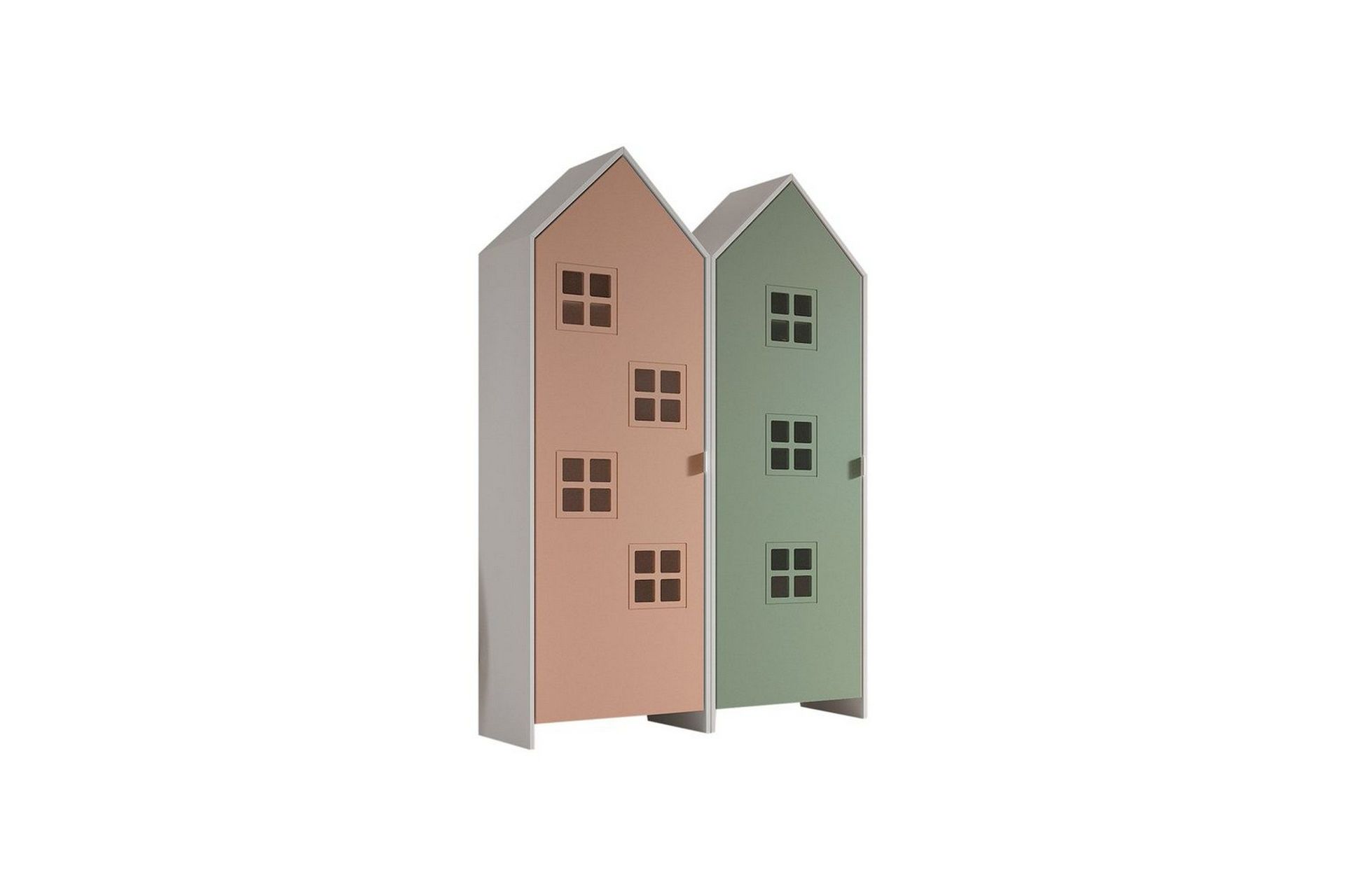 Skap Casami Brugge 2-delt med 2 Dører Rosa/Grønn - Rosa/Grønn