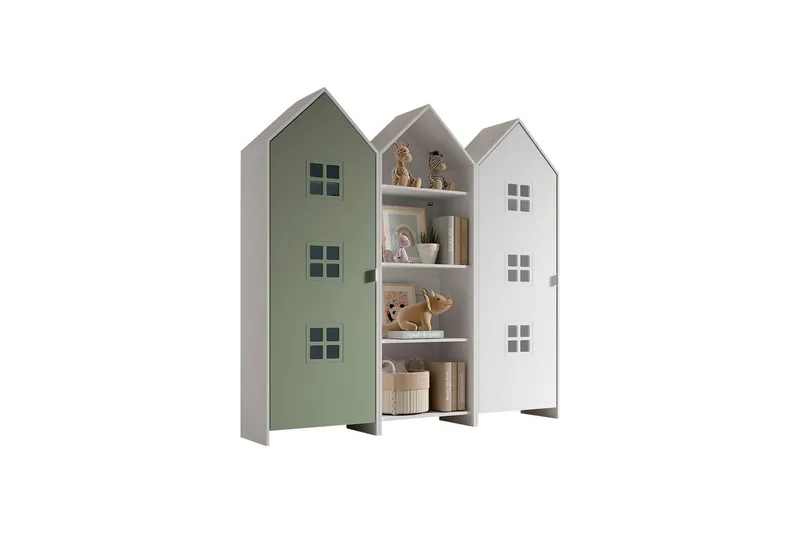 Skap Casami Brugge 3-delt med 1 Åpent Skap Grønn/Hvit - Grønn/Hvit - Oppbevaring - Klesoppbevaring - Garderober & garderobesystem - Garderobeskap & klesskap