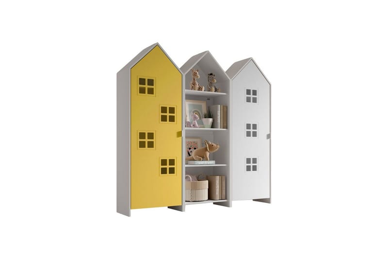 Skap Casami Brugge 3-delt med 1 Åpent Skap Gul/Hvit - Gul/Hvit - Oppbevaring - Klesoppbevaring - Garderober & garderobesystem - Garderobeskap & klesskap