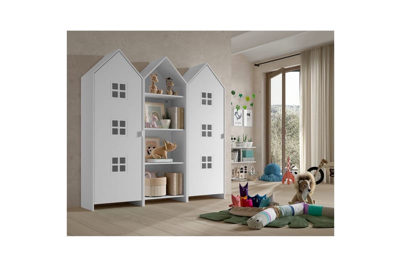 Skap Casami Brugge 3-delt med 1 Åpent Skap Hvit - Hvit - Oppbevaring - Klesoppbevaring - Garderober & garderobesystem - Garderobeskap & klesskap