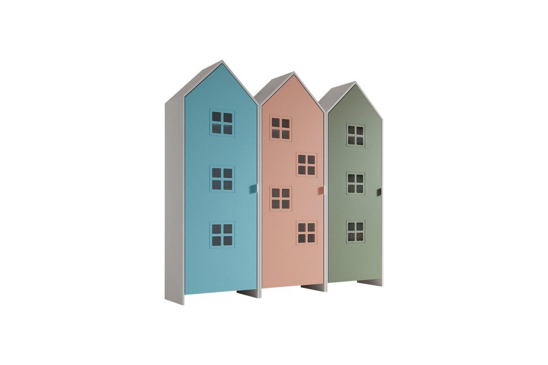 Skap Casami Brugge 3-delt med 3 Dører Rosa/Blå/Grønn - Rosa/Blå/Grønn