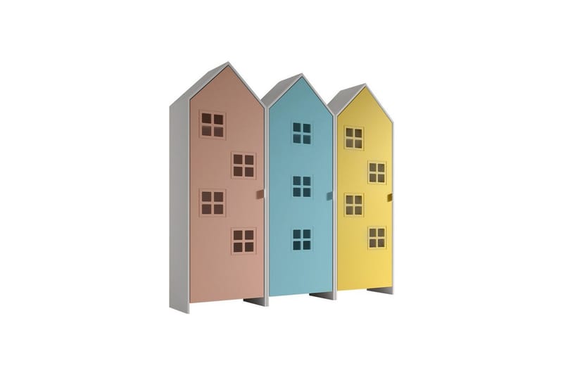 Skap Casami Brugge 3-delt med 3 Dører Rosa/Blå/Gul - Rosa/Blå/Gul - Oppbevaring - Klesoppbevaring - Garderober & garderobesystem - Garderobeskap & klesskap