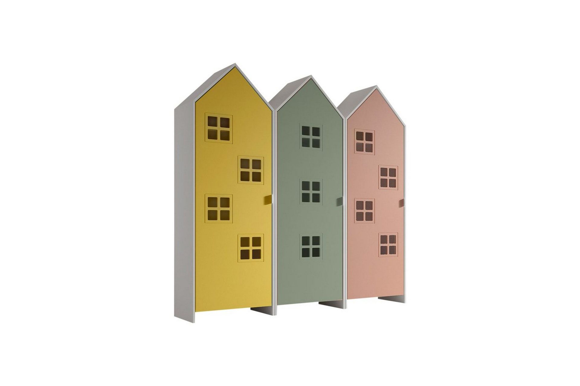 Skap Casami Brugge 3-delt med 3 Dører Rosa/Gul/Grønn - Rosa/Gul/Grønn