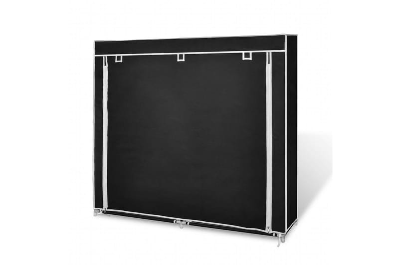 Skoskap i stoff med trekk 115 x 28 x 110 cm svart - Garderobeskap & klesskap - Garderober & garderobesystem