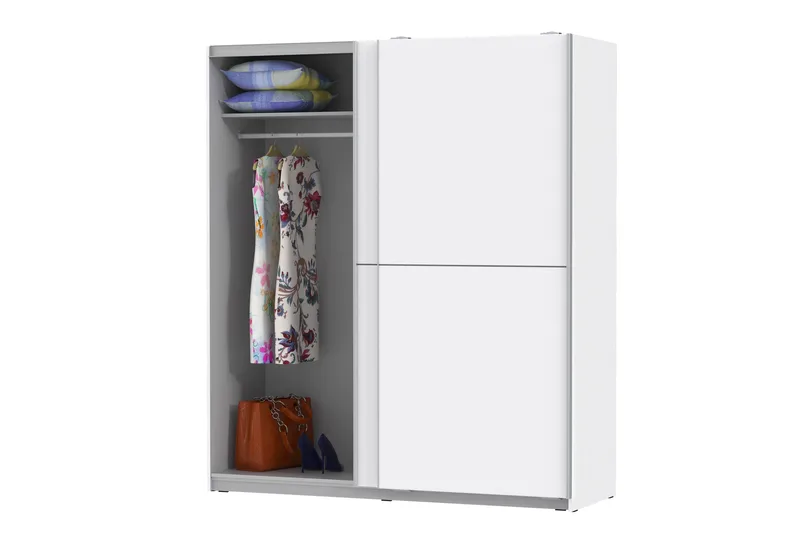 Slosser Garderobe 170x191 cm - Ekstra Hvit - Oppbevaring - Klesoppbevaring - Garderober & garderobesystem
