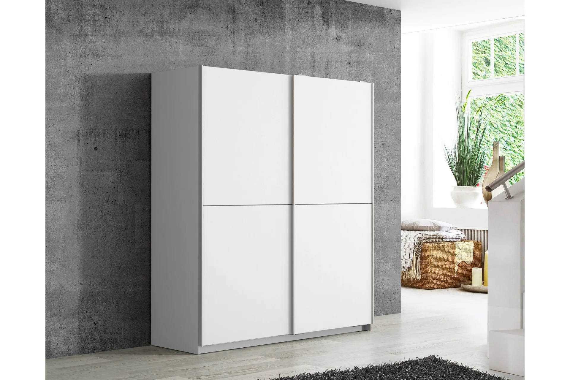 Slosser Garderobe 170x191 cm - Ekstra Hvit