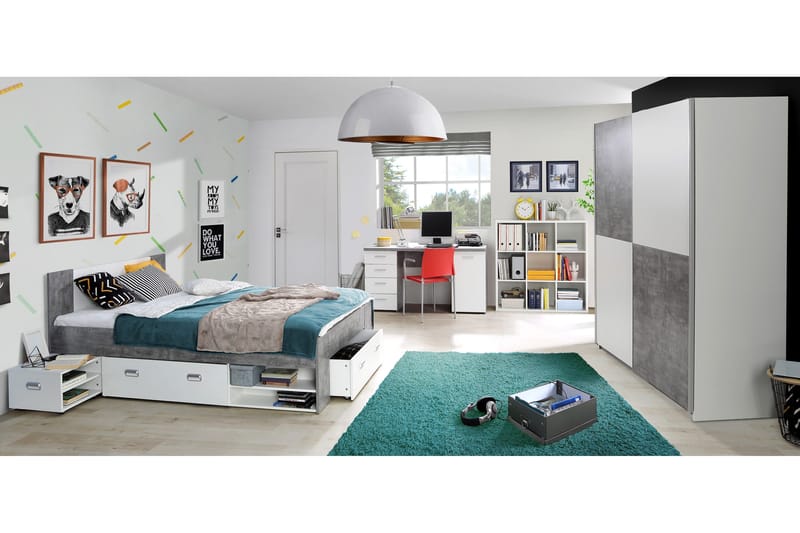 Slosser Garderobe 170x191 cm - Grå - Oppbevaring - Klesoppbevaring - Garderober & garderobesystem