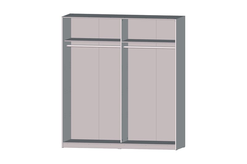 Slosser Garderobe 170x191 cm - Grå - Oppbevaring - Klesoppbevaring - Garderober & garderobesystem