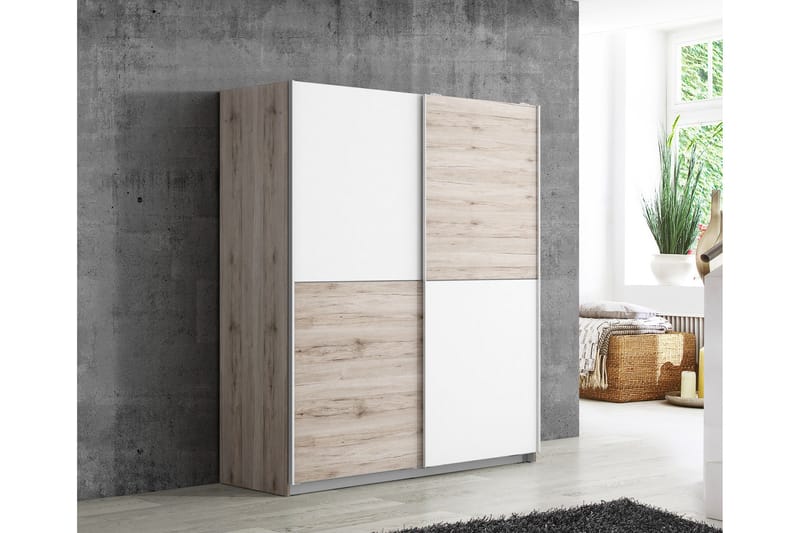 Slosser Garderobe 170x191 cm - Lysebrun - Oppbevaring - Klesoppbevaring - Garderober & garderobesystem