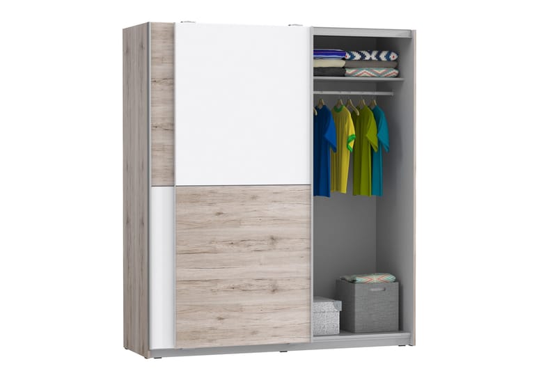 Slosser Garderobe 170x191 cm - Lysebrun - Oppbevaring - Klesoppbevaring - Garderober & garderobesystem