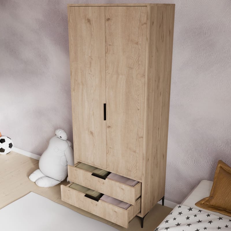 Sorav garderobe 80x192 cm - Eik - Oppbevaring - Klesoppbevaring - Garderober & garderobesystem - Garderobeskap & klesskap