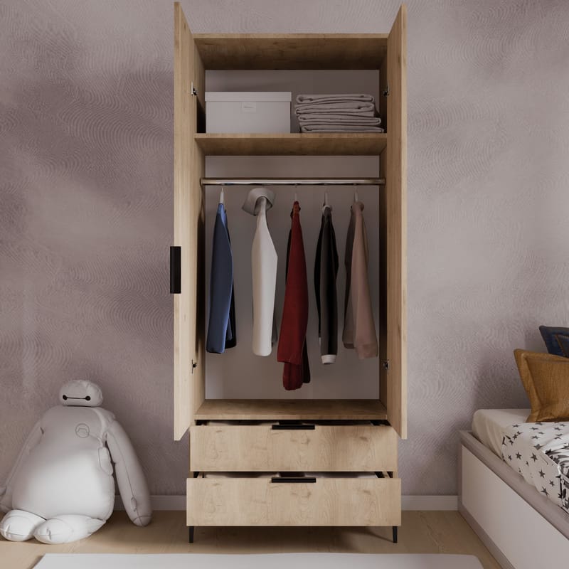 Sorav garderobe 80x192 cm - Eik - Oppbevaring - Klesoppbevaring - Garderober & garderobesystem - Garderobeskap & klesskap