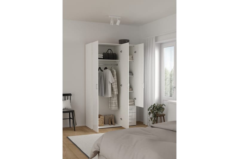 Space Garderobe 116x200 cm - Hvit - Oppbevaring - Klesoppbevaring - Garderober & garderobesystem