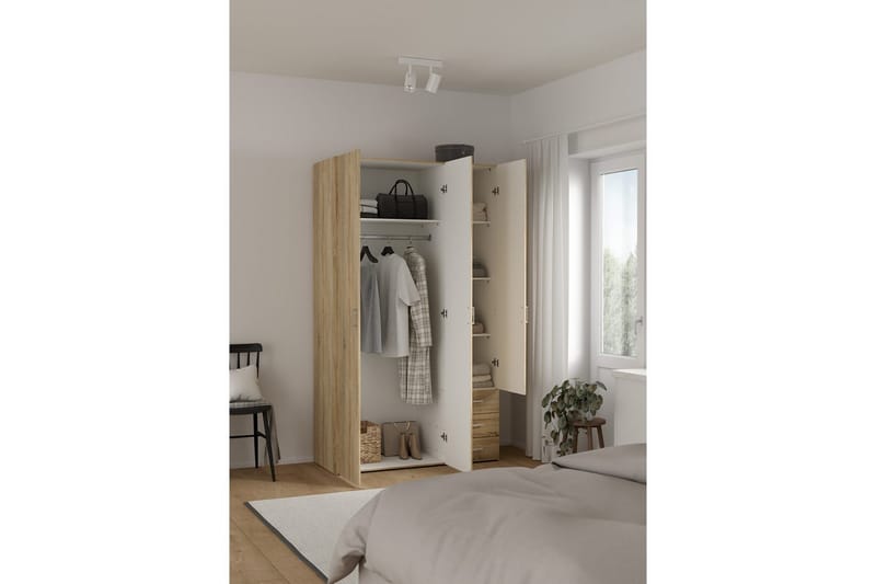 Space Garderobe 116x200 cm - Natur - Oppbevaring - Klesoppbevaring - Garderober & garderobesystem