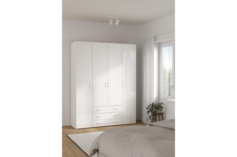 Space Garderobe 154x200 cm - Hvit - Oppbevaring - Klesoppbevaring - Garderober & garderobesystem