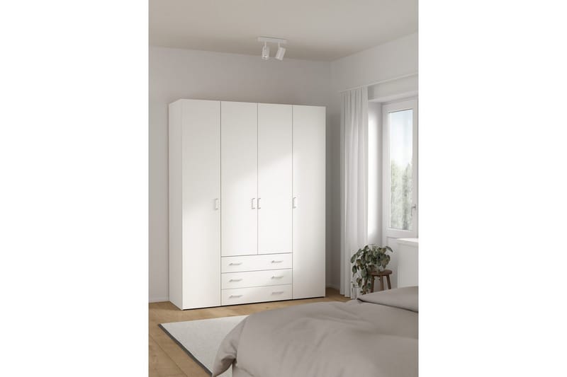 Space Garderobe 154x200 cm - Hvit - Oppbevaring - Klesoppbevaring - Garderober & garderobesystem