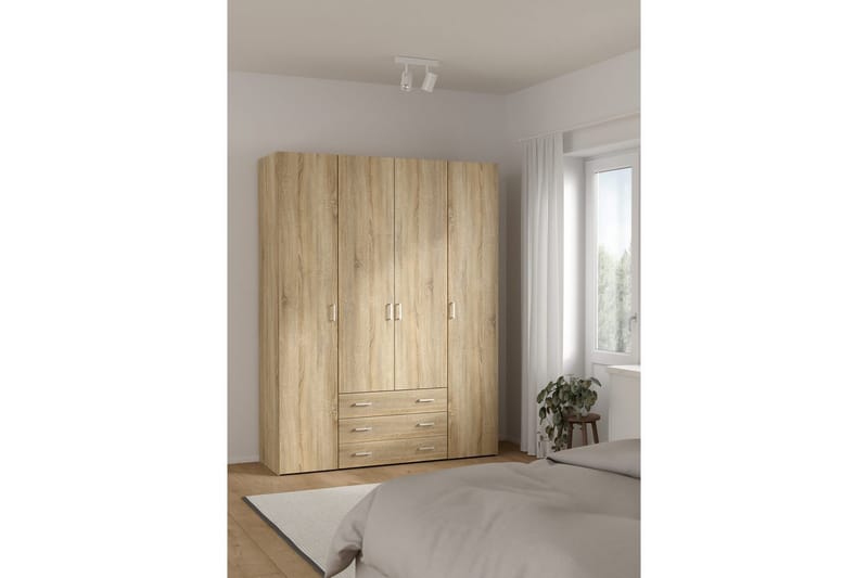 Space Garderobe 154x200 cm - Natur - Oppbevaring - Klesoppbevaring - Garderober & garderobesystem