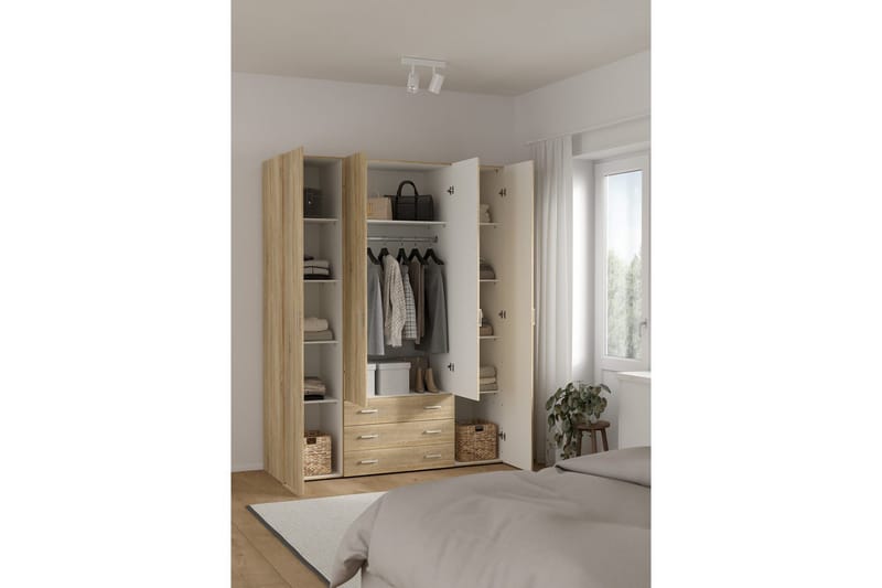 Space Garderobe 154x200 cm - Natur - Oppbevaring - Klesoppbevaring - Garderober & garderobesystem
