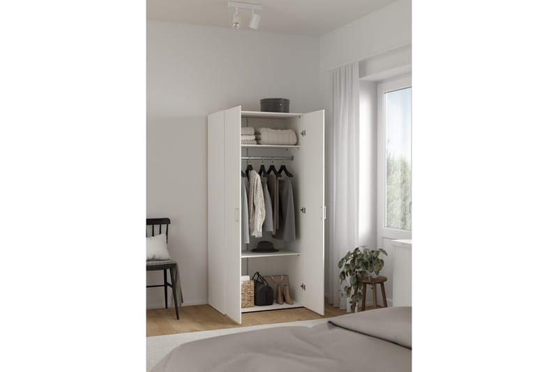 Space Garderobe 78x175 cm - Hvit - Oppbevaring - Klesoppbevaring - Garderober & garderobesystem