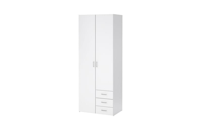 Space Garderobe 78x200 cm - Hvit - Oppbevaring - Klesoppbevaring - Garderober & garderobesystem