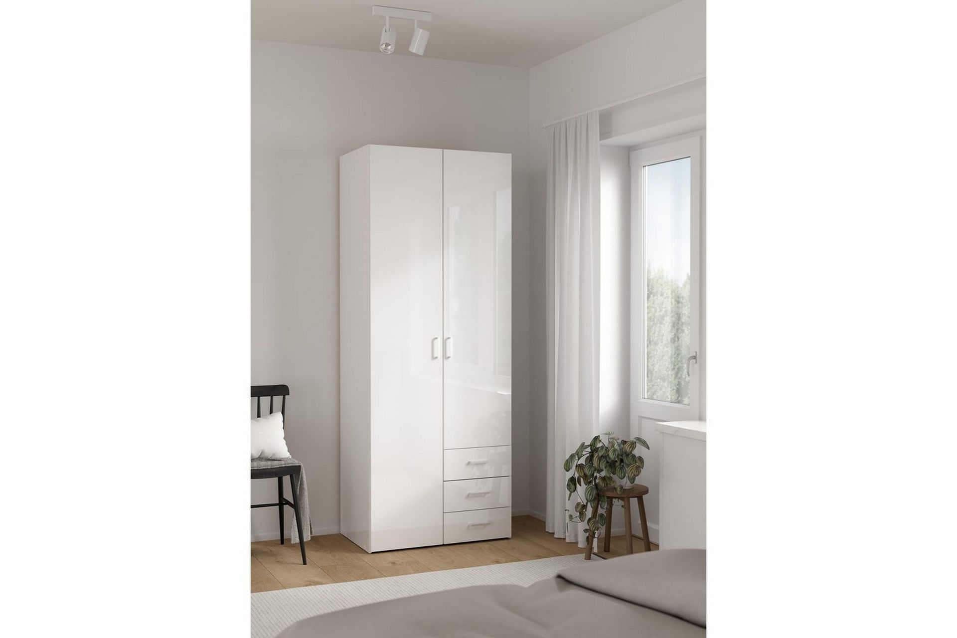 Space Garderobe 78x200 cm - Hvit - Oppbevaring - Klesoppbevaring - Garderober & garderobesystem