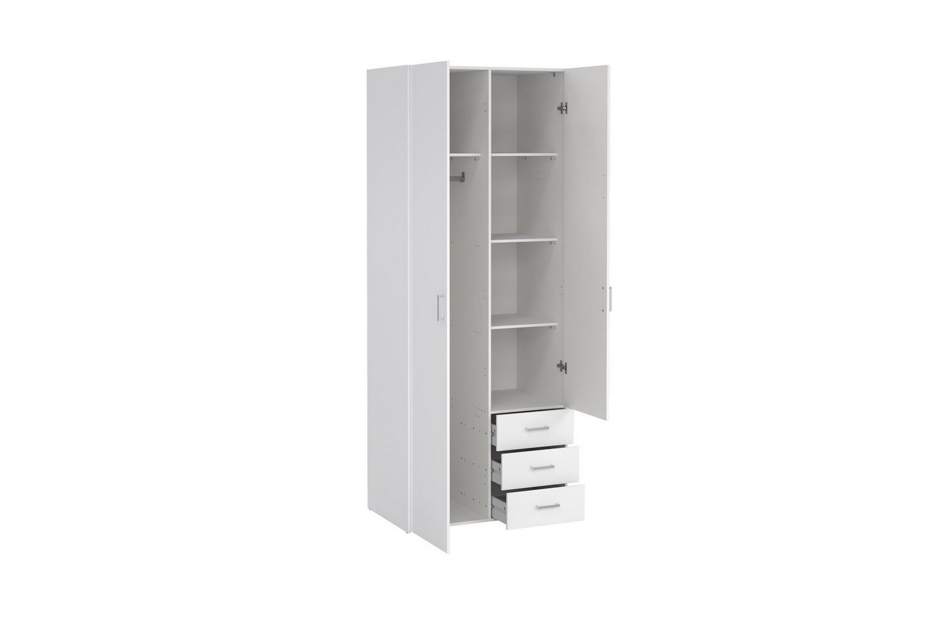 Space Garderobe 78x200 cm - Hvit - Oppbevaring - Klesoppbevaring - Garderober & garderobesystem