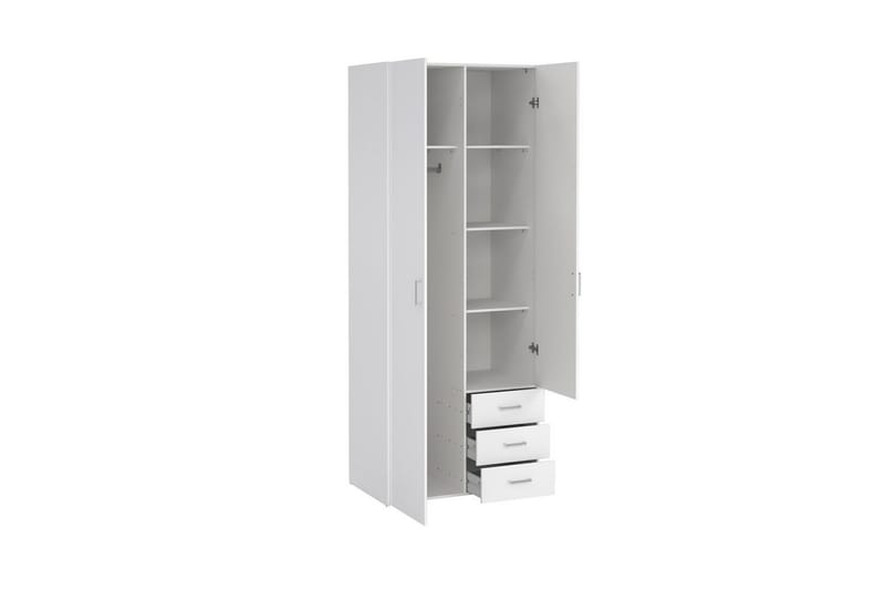 Space Garderobe 78x200 cm - Hvit - Oppbevaring - Klesoppbevaring - Garderober & garderobesystem