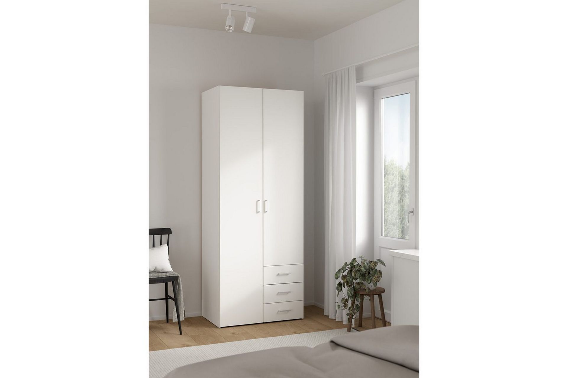 Space Garderobe 78x200 cm - Hvit - Oppbevaring - Klesoppbevaring - Garderober & garderobesystem