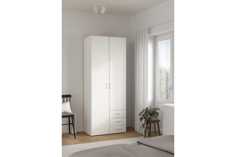 Space Garderobe 78x200 cm - Hvit - Oppbevaring - Klesoppbevaring - Garderober & garderobesystem