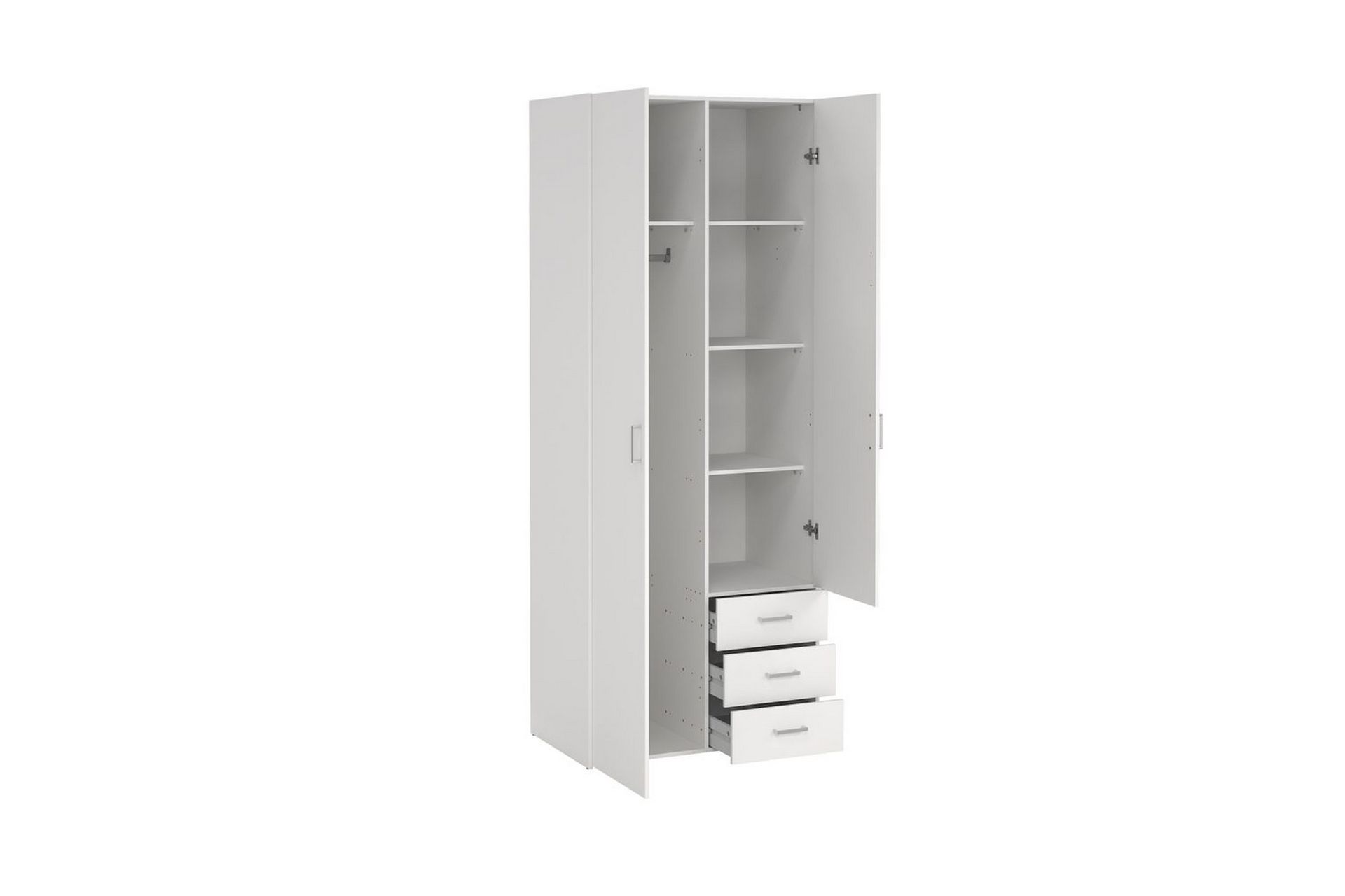 Space Garderobe 78x200 cm - Hvit - Oppbevaring - Klesoppbevaring - Garderober & garderobesystem