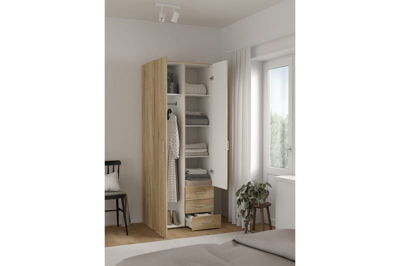 Space Garderobe 78x200 cm - Natur - Oppbevaring - Klesoppbevaring - Garderober & garderobesystem