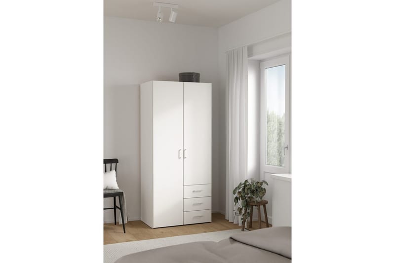 Space Garderobskap 78x175 cm - Hvit - Oppbevaring - Klesoppbevaring - Garderober & garderobesystem - Garderobeskap & klesskap
