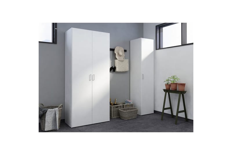 Space Garderobskap 78x175 cm - Hvit - Oppbevaring - Klesoppbevaring - Garderober & garderobesystem - Garderobeskap & klesskap