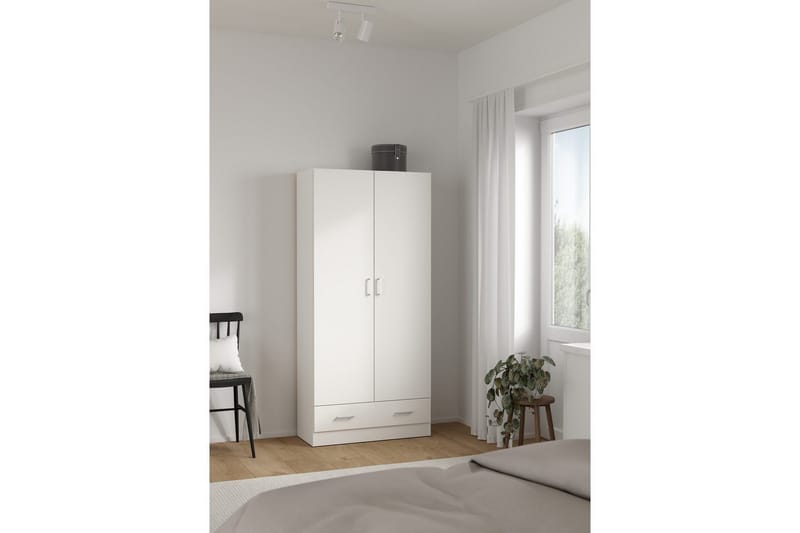 Space Garderobskap 79x170 cm - Hvit - Oppbevaring - Klesoppbevaring - Garderober & garderobesystem - Garderobeskap & klesskap