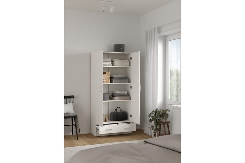 Space Garderobskap 79x170 cm - Hvit - Oppbevaring - Klesoppbevaring - Garderober & garderobesystem - Garderobeskap & klesskap