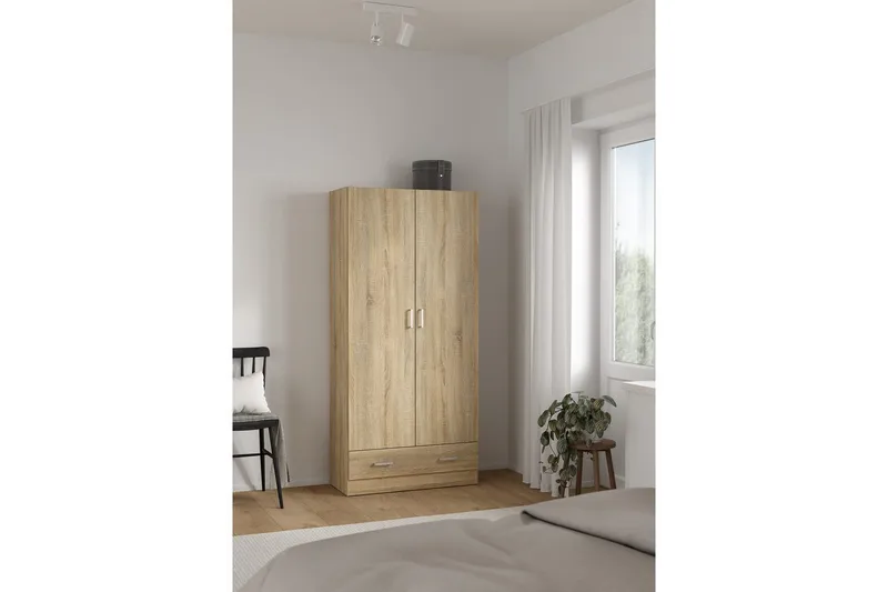 Space Garderobskap 79x170 cm - Natur - Oppbevaring - Klesoppbevaring - Garderober & garderobesystem - Garderobeskap & klesskap