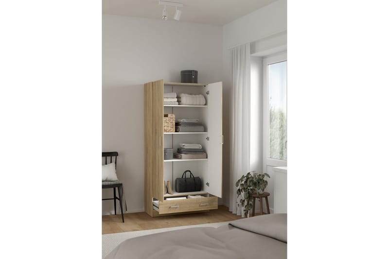 Space Garderobskap 79x170 cm - Natur - Oppbevaring - Klesoppbevaring - Garderober & garderobesystem - Garderobeskap & klesskap