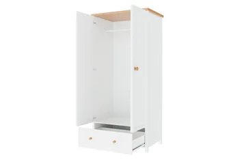 Story Garderobeskap 85 cm i Malt Tre - Hvit - Oppbevaring - Klesoppbevaring - Garderober & garderobesystem