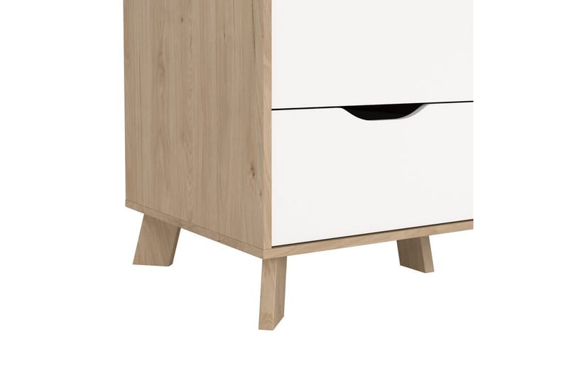 Sumita Garderobe med Speil 147x201 cm - Hvit/Natur - Oppbevaring - Klesoppbevaring - Garderober & garderobesystem
