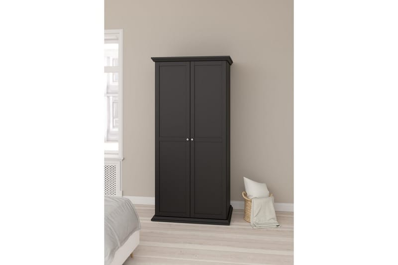 Suneta Garderobe 96x200 cm - Svart - Oppbevaring - Klesoppbevaring - Garderober & garderobesystem