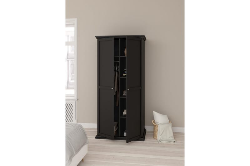 Suneta Garderobe 96x200 cm - Svart - Oppbevaring - Klesoppbevaring - Garderober & garderobesystem