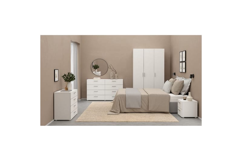 Suntia Garderobe 118x201 cm - Hvit - Oppbevaring - Klesoppbevaring - Garderober & garderobesystem