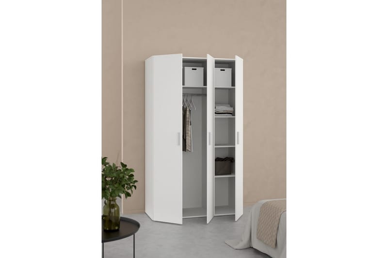 Suntia Garderobe 118x201 cm - Hvit - Oppbevaring - Klesoppbevaring - Garderober & garderobesystem