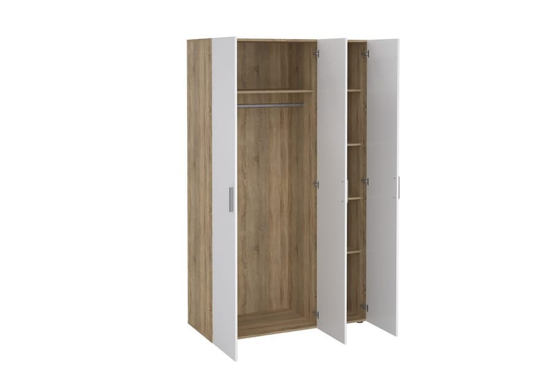 Suntia Garderobe 118x201 cm - Hvit/Natur - Oppbevaring - Klesoppbevaring - Garderober & garderobesystem
