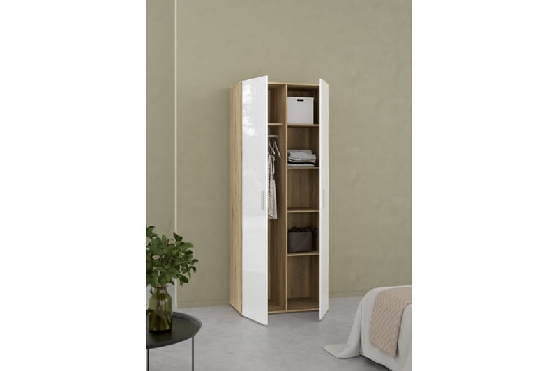 Suntia Garderobe 79x201 cm - Hvit - Oppbevaring - Klesoppbevaring - Garderober & garderobesystem