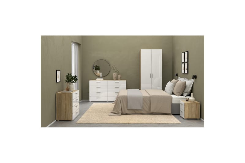 Suntia Garderobe 79x201 cm - Hvit - Oppbevaring - Klesoppbevaring - Garderober & garderobesystem