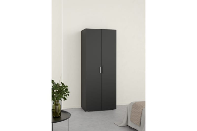 Suntia Garderobe 79x201 cm - Svart - Oppbevaring - Klesoppbevaring - Garderober & garderobesystem